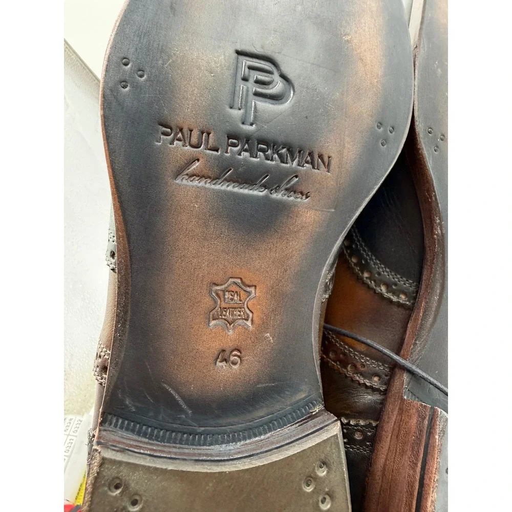 Paul Parkman Wingtip Oxfords Mens 46 Multi Color Excellent Leather Brogue Shoes